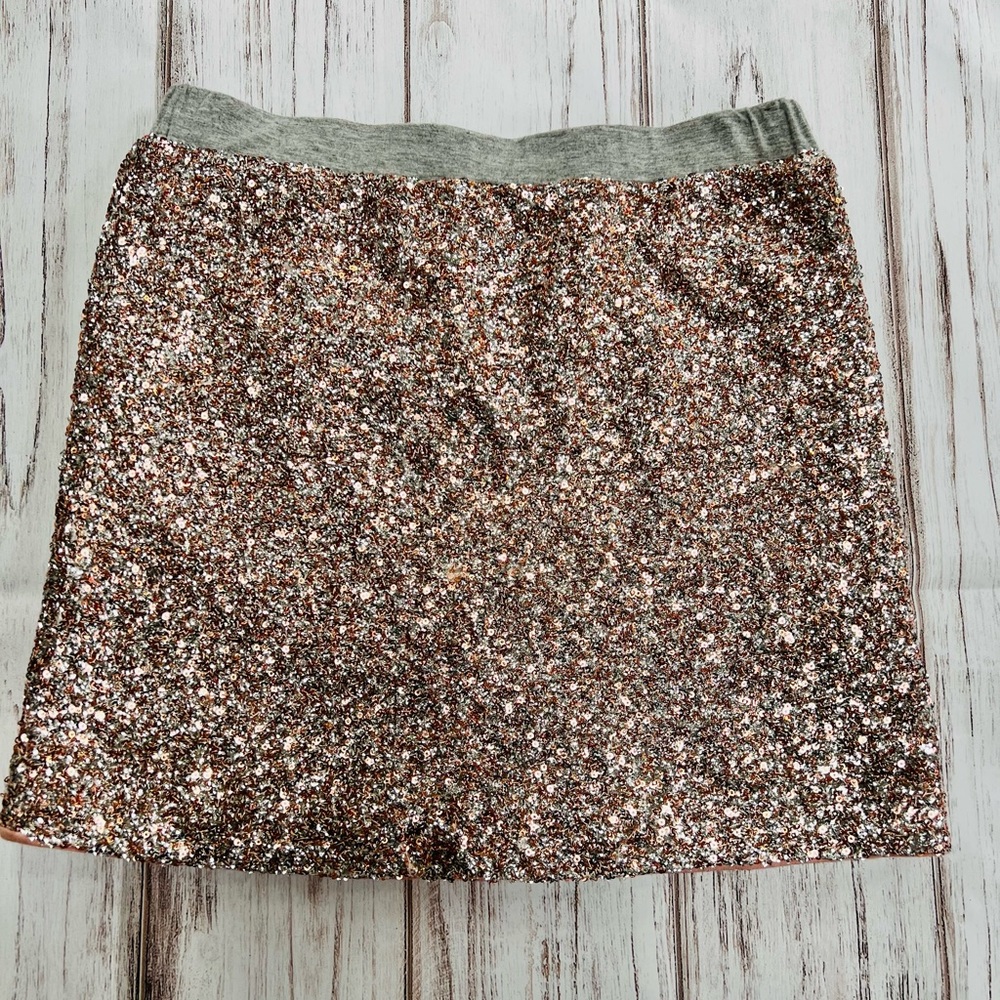 Johnnie B Boden rose‎ gold sequin skirt size 11-12y